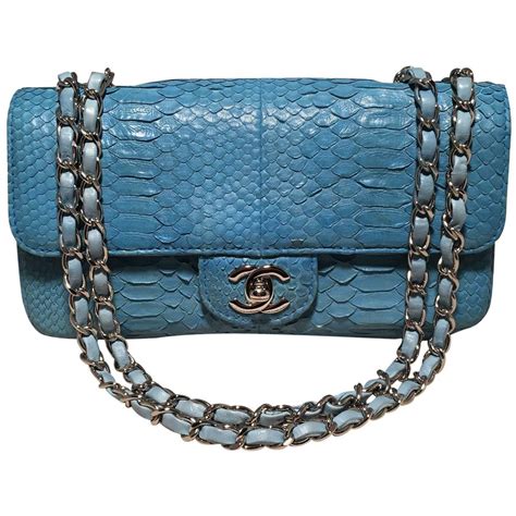 chanel blue snakeskin|Flap Bags .